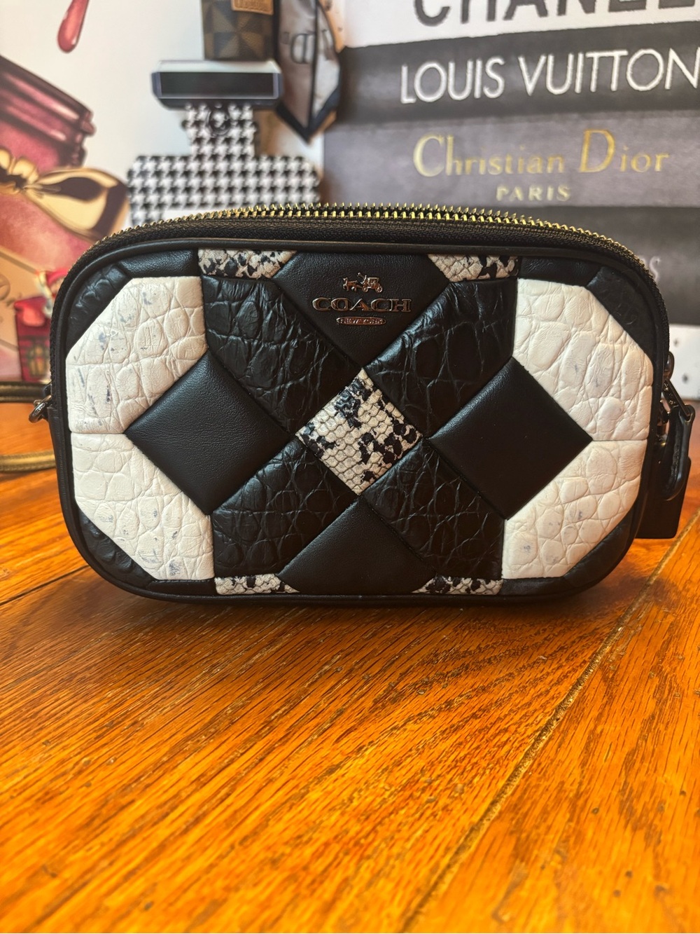 Coach Canyon Quilt Exotic Embossed Leather Crossbody 66140
